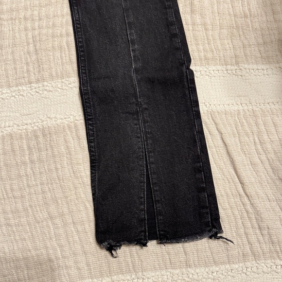 Abercrombie & Fitch High Rise Skinny Jean in Washed Black with Split Hem - LONG - Picture 3 of 6